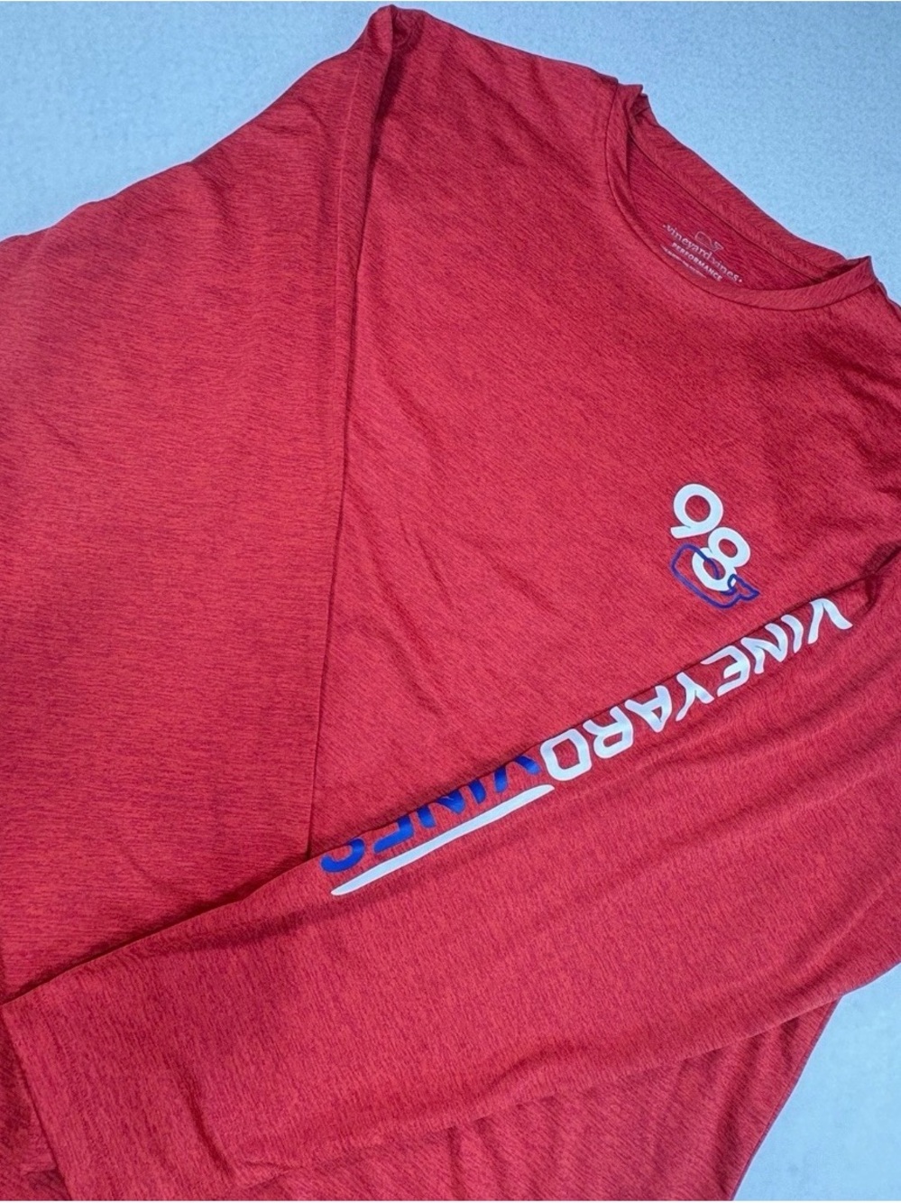 Vineyard Vines Red Long Sleeve Logo Tee